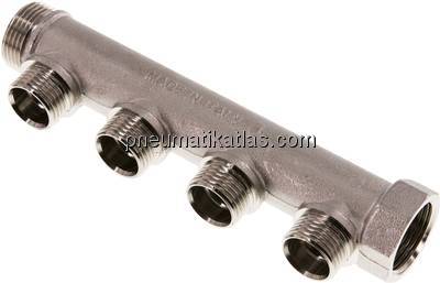 Verteilerrohr G 3/4"(IG/AG), Abgang 4 x G 1/2" (AG)
