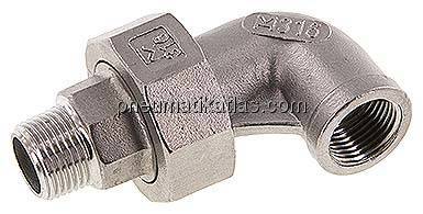 Winkel-Verschraubung konisch dichtend Rp/R 3/8"(IG/AG)