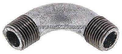 90°-Bogen R 1/2" (AG), Temperguss verzinkt