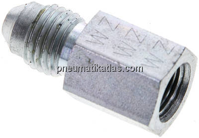 Reduziernippel UNF 7/16"-20(JIC-AG)-G 1/8"(IG), Stahl verzinkt
