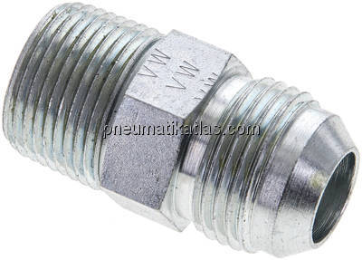 Doppelnippel NPT 3/4"-UN 1-1/16"-12(JIC), Stahl verzinkt