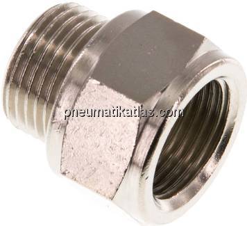 Gewindeverlängerung G 3/8"-14mm, Messing vernickelt