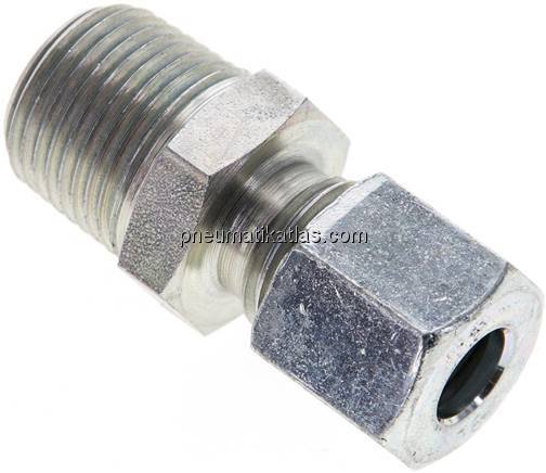 Gerade Schneidringverschr. NPT 3/8"-8 L (M14x1,5), Stahl verzinkt