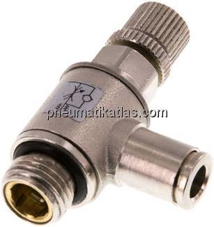 Winkel-Drosselrückschlagventil G 1/4"-6mm,abluftregelnd (Standard)