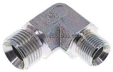 90°-Winkel, 60°Konus G 1/2"-G 3/8" (AG), Stahl verzinkt