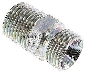 Hochdruck-Doppelnippel G 1/2"-NPT 1/2", Stahl verzinkt