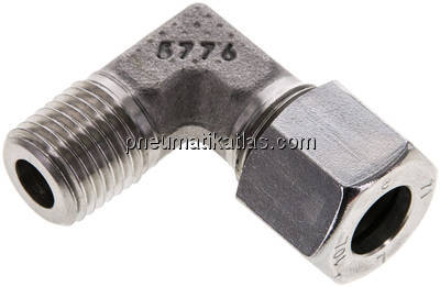 Winkel-Schneidringverschraub. M 14x1,5 (konisch)-10 L (M16x1,5), 1.4571