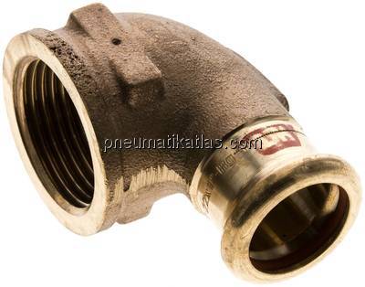 Pressfitting, Winkel, 22mm / Rp 1" IG, Kupfer / Kupferlegierung