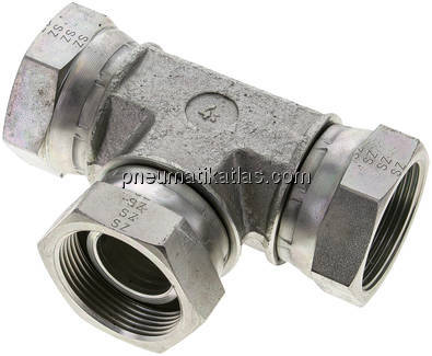 T-Verschraubung,60°Konus G 1-1/2" (IG), Stahl verzinkt