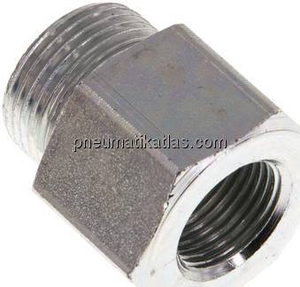 Hydraulik-Reduzierung M 22(AG)-G 3/8"(IG), Stahl verzinkt, Elastomerdichtung