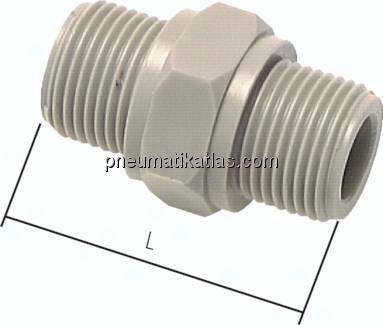 Doppelnippel G 1/4"-G 1/4", PVDF
