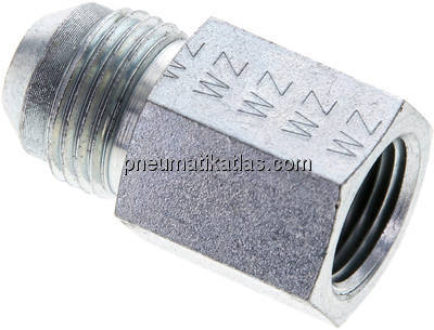 Reduziernippel UNF 3/4"-16(JIC-AG)-NPT 3/8"(IG), Stahl verzinkt