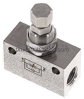 Drosselrückschlagventil, G 1/8", Edelstahl (Eco)