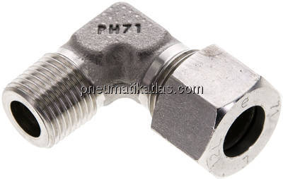 Winkel-Schneidringverschraub. M 16x1,5 (konisch)-12 L (M18x1,5), 1.4571