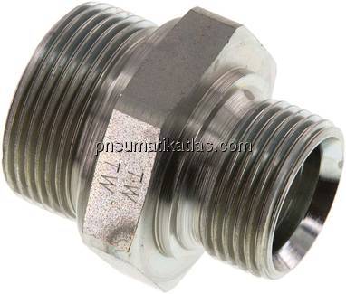 Hydraulik-Doppelnippel G 1-1/4"-G 1", Stahl verzinkt