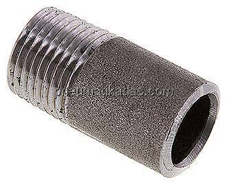 Anschweißnippel R 1/2"-40mm-21,3mm, ST 37, Stahl schwarz