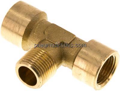 T-Einschraubstück G 3/8"(IG)-R 3/8"(AG), Messing