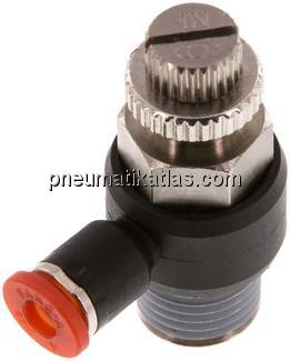 Winkel-Drosselrückschlagventil R 1/4"-4mm,zuluftregelnd