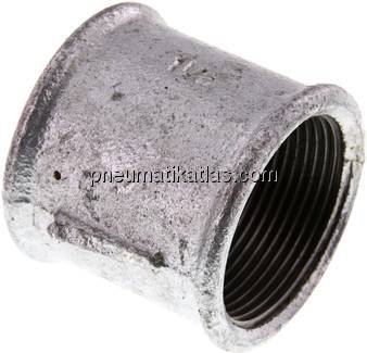 Rundmuffe Rp 1-1/2"-Rp 1-1/2", Temperguss verzinkt