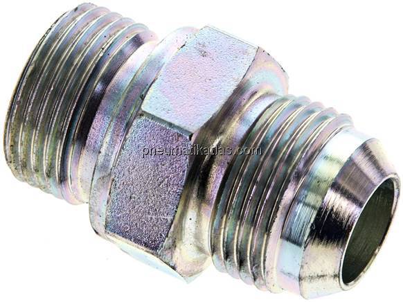 Doppelnippel M 27 x 2-UN 1-1/16"-12(JIC), Stahl verzinkt