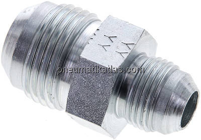Doppelnippel UN 1-1/16"-12(JIC)-UNF 7/8"-14(JIC), Stahl verzinkt
