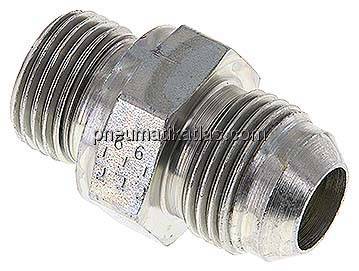 Doppelnippel G 1/2"-UNF 7/8"-14(JIC), Stahl verzinkt