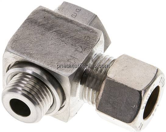 Winkel-Schwenkverschraubung M 16x1,5-12 L (M18x1,5), Klemmring 1.4571 (NC)