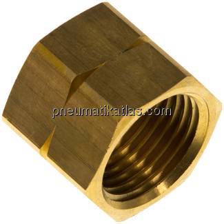 Überwurfmutter Messing, G 1/2" LH, 6 / 9 / 13 mm
