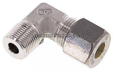 Winkel-Schneidringverschraub. R 3/8"-10 S (M18x1,5), Klemmring 1.4571 (NC)
