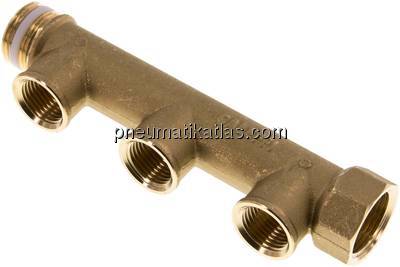 Verteilerrohr G 3/4"(IG/AG), Abgang 3 x G 1/2" (IG)