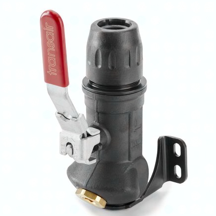 6678 17 21 Transair 1 Port 45° Wall Bracket With Ball Valve, G1/2 D16,5