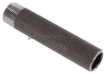 Anschweißnippel R 3/4"-120mm-26,9mm, ST 37, Stahl schwarz