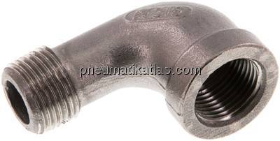 90°-Einschraubwinkel Rp 3/8"(IG)-R 3/8"(AG), 1.4408