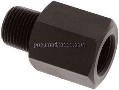 Reduziernippel NPT 3/8"(AG)-G 3/8"(IG), Stahl nitriert