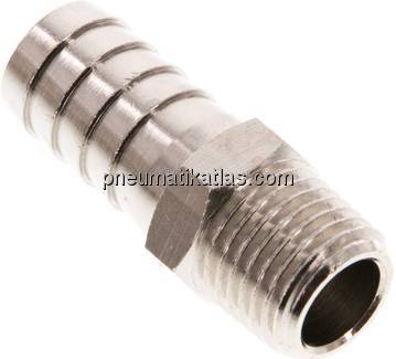 Gewindetülle R 1/4"-12mm, Messing vernickelt