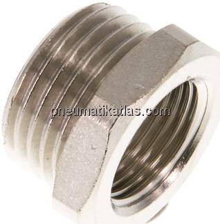 Reduziernippel G 1/2"(AG)-G 3/8"(IG), Messing vernickelt