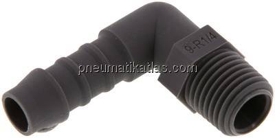 Winkel-Gewindetülle R 1/4"-9 (3/8")mm, PA 6