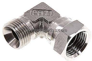 90°-Einschraubwinkel, 60°-Kegel, G 1/2", V4A