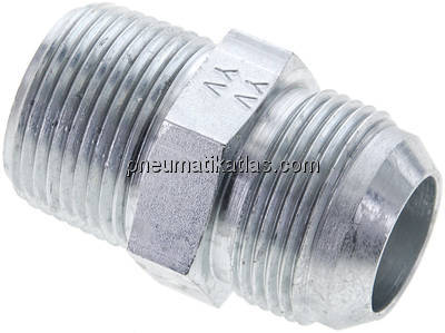 Doppelnippel NPT 1"-UN 1-5/16"-12(JIC), Stahl verzinkt