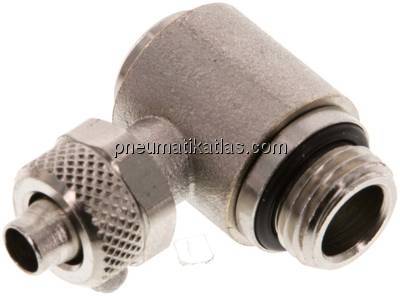 Winkel-Verschraubung G 1/4"-8x6mm, Messing vernickelt, Innenskt.