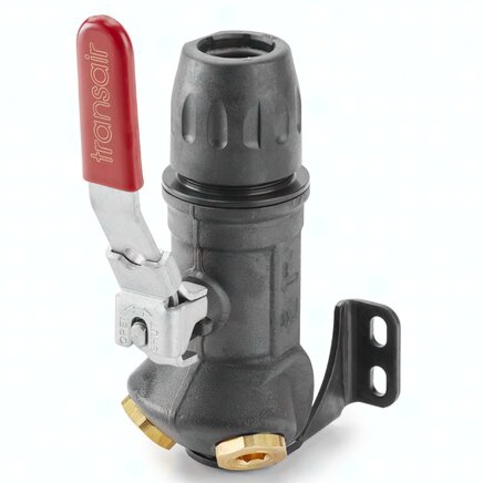6693 17 21 Transair 2 Port 45° Wall Bracket With Ball Valve G1/2 D16,5