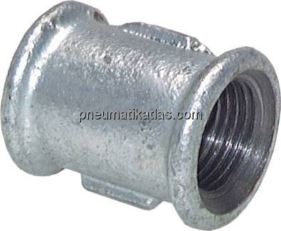 Rundmuffe Rp 1/8"-Rp 1/8", Temperguss verzinkt