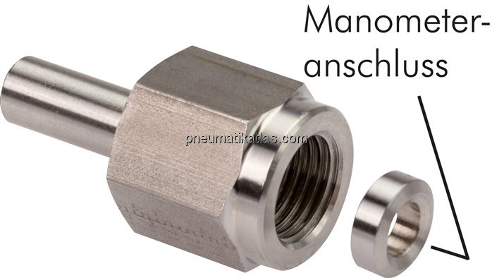 Manometer-Schneidringverschr. 8 L-G 1/4", ohne Mutter & Schneidring, 1.4571