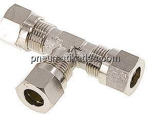 T-Schneidringverschraubung 8 LL (M12x1), Messing vernickelt