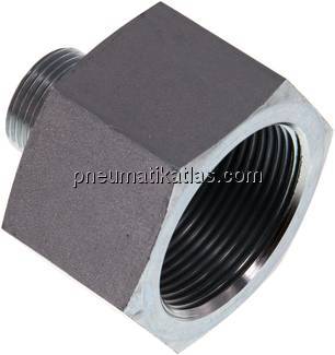 Hydraulik-Reduzierung G 3/4"(AG)-G 1-1/2"(IG), Stahl verzinkt, Elastomerdichtung