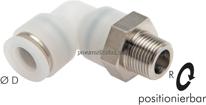 Winkel-Steckanschluss R 3/8"-10mm, IQS-ES LE/IQS-PVDF