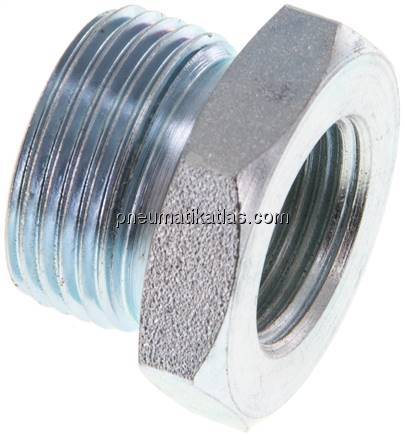 Reduziernippel M 22x1,5(AG)-G 3/8"(IG), Stahl verzinkt