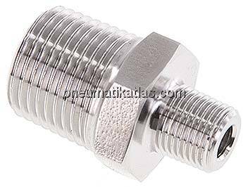 Doppelnippel NPT 3/8"-NPT 1/8", 1.4571
