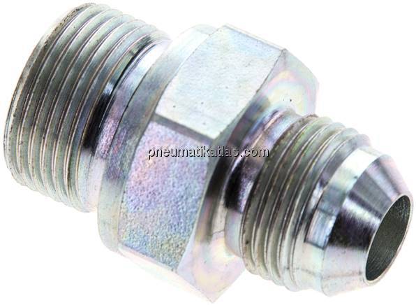 Doppelnippel M 22 x 1,5-UNF 3/4"-16(JIC), Stahl verzinkt