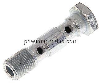 Hohlschraube, 2-fach G 1/8"-40,0mm, Stahl verzinkt